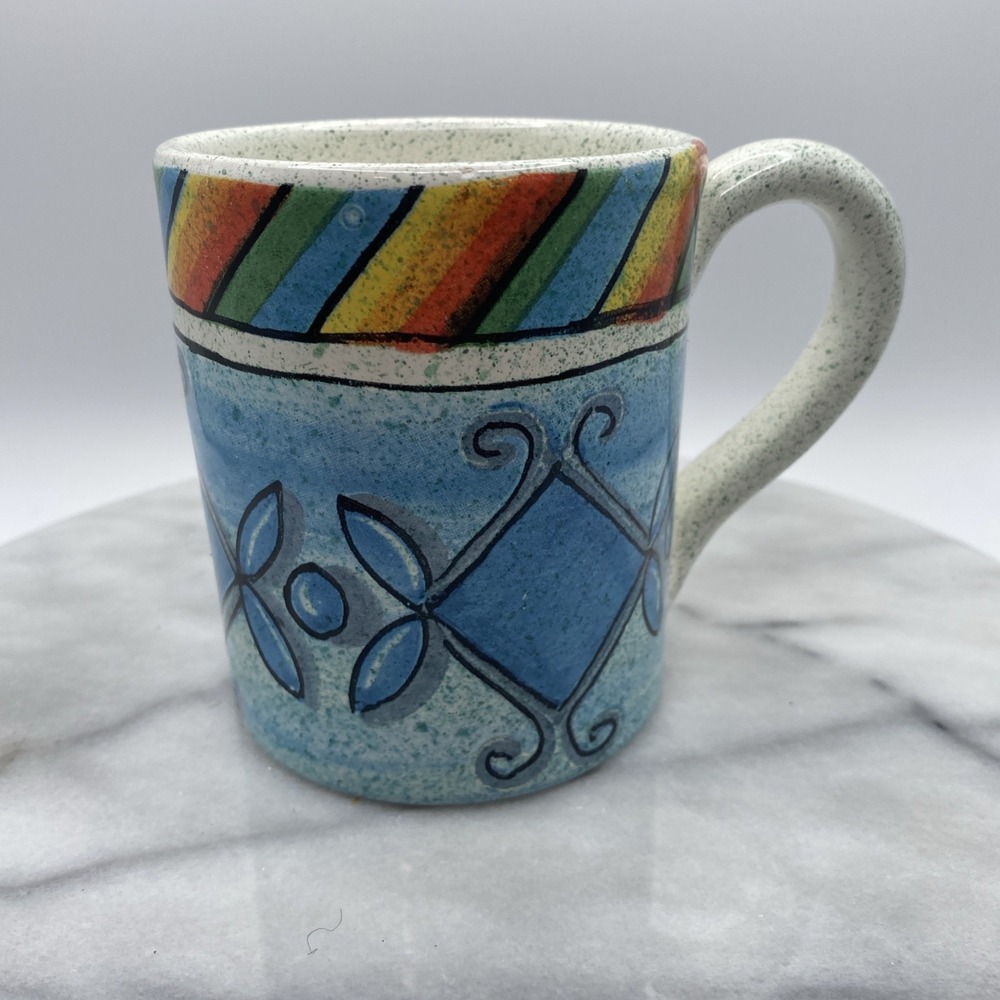 Starbucks Ciao Italia by Bellini Mug Hand Made‎ in Italy Blue Geometric Ceramic